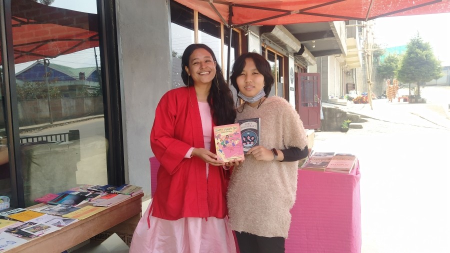 Aqui Thami with Sochumlo Suki Ezung at Ete Kohima on March 18. (Morung Photo)